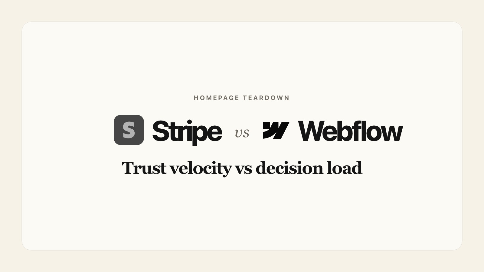 Why Stripe's Homepage Feels Trustworthy Faster Than Webflow's