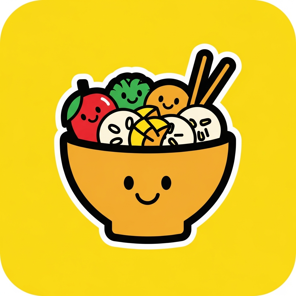 Mascot sticker style illustration of the Pop House Bowl
